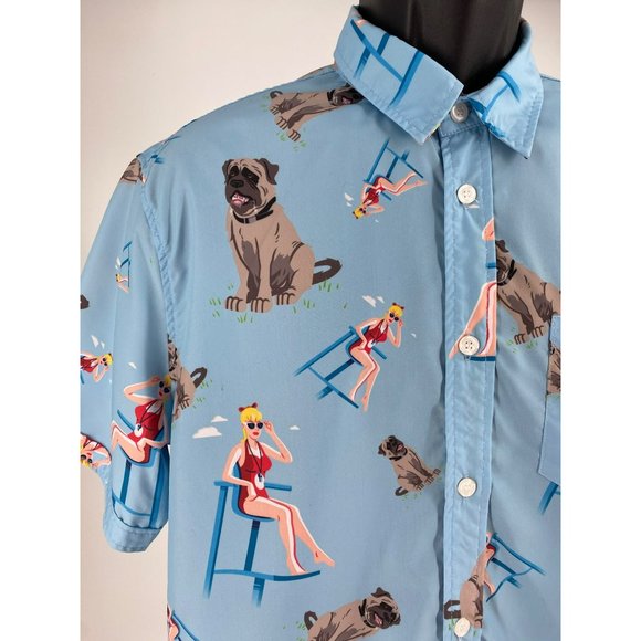 RSVLTS The Roosevelts Dare Mighty Things Sandlot Hercules Beast Large Camp Shirt - Picture 5 of 6